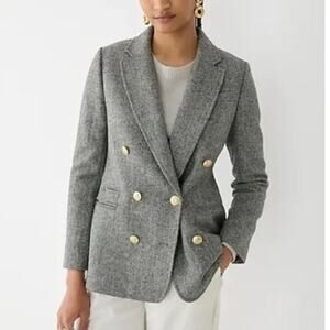 J.Crew Bristol Blazer Jacket Heather Graphite Herringbone Wool Gray BK009 Size 2
